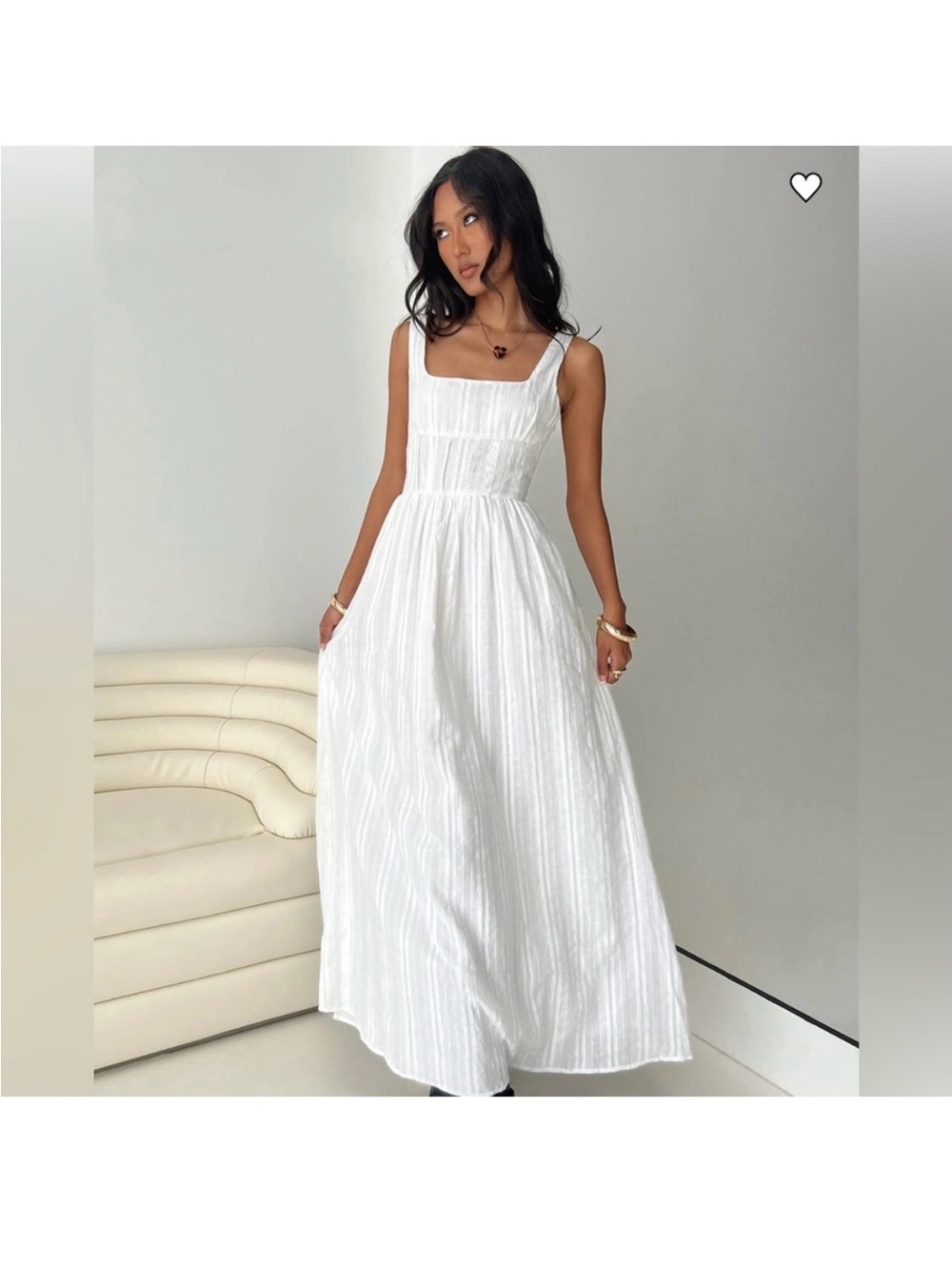 Princess Polly Lorinda White Maxi Dress